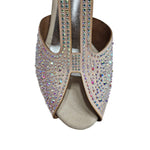 Load image into Gallery viewer, MIRIAM Temptation Plus (L6) - Scarpa Da Donna in Raso Seta Rosa Cipria con Swarovski Boreali e Tacco a Rocchetto
