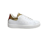 Load image into Gallery viewer, NIKOLAS (SK5) - SNEAKER IN PELLE BIANCA INSERTO TALLONE ORO SPECCHIO SUOLA MICROFIBRA LATTICE BIANCO INTERNI TRASPIRANTI
