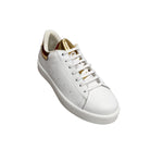 Load image into Gallery viewer, NIKOLAS (SK5) - SNEAKER IN PELLE BIANCA INSERTO TALLONE ORO SPECCHIO SUOLA MICROFIBRA LATTICE BIANCO INTERNI TRASPIRANTI
