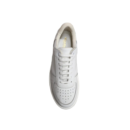 Sneaker bianca MIKI White (SK2) in pelle con fori traspiranti, fodera antisudore e suola in lattice, comfort plus, Wish Dance Shop