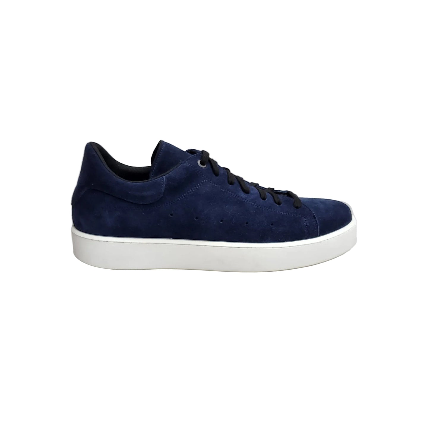Sneaker NIKOLAS SK5 in vero camoscio blu notte con suola in microfibra bianca e interni traspiranti, marca Wish Dance Shop