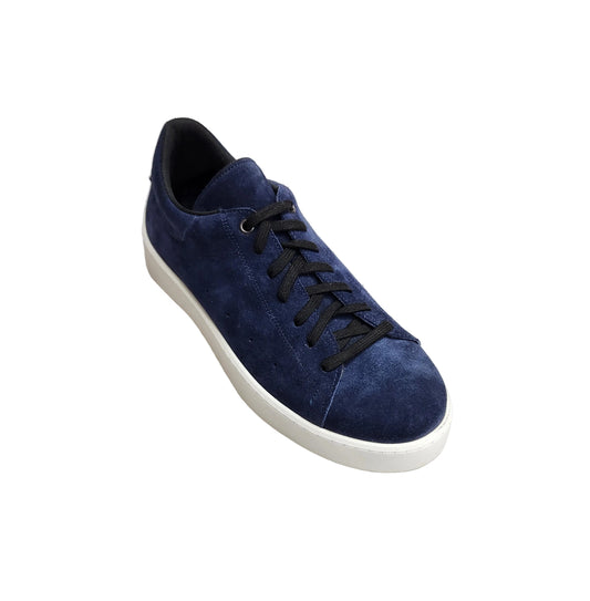 Sneaker NIKOLAS SK5 in vero camoscio blu notte, suola in microfibra e lattice bianco, interni traspiranti, scarpa da uomo elegante