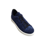 Load image into Gallery viewer, NIKOLAS (SK5) - SNEAKER IN VERO CAMOSCIO PELLE SCAMOSCIATA BLU NOTTE SUOLA MICROFIBRA LATTICE BIANCO INTERNI TRASPIRANTI

