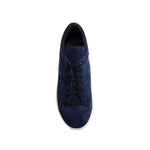 Load image into Gallery viewer, NIKOLAS (SK5) - SNEAKER IN VERO CAMOSCIO PELLE SCAMOSCIATA BLU NOTTE SUOLA MICROFIBRA LATTICE BIANCO INTERNI TRASPIRANTI

