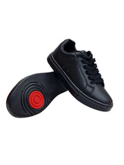 Carica immagine nella Galleria, Supreme Vortex (FCE) - Sneaker Ecopelle Total Black Material Vegan Comfort Light Flex Insul in Gomine and Technical Resina Cerchi Rossi