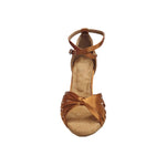 Load image into Gallery viewer, Patrizia QB (ST2026/7) - Scarpa Basica da Donna con Nodino in Raso Bronzo Tan con 7 fascette e Cinturino doppio sulla caviglia con Tacco a Rocchetto
