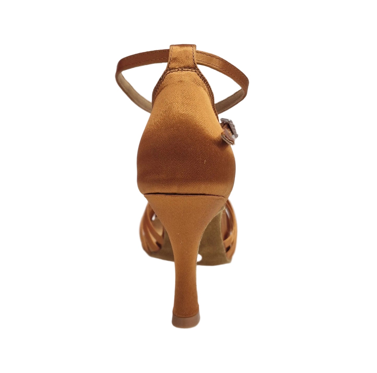 Scarpa da donna Patrizia QB Wish Dance Shop con nodino in raso bronzo, cinturino doppio e tacco a rocchetto, stile elegante.