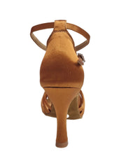 Load image into Gallery viewer, Patrizia QB (ST2026/7) - Scarpa Basica da Donna con Nodino in Raso Bronzo Tan con 7 fascette e Cinturino doppio sulla caviglia con Tacco a Rocchetto