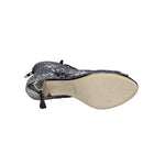 Carica immagine nella Galleria, ALEXIS Silver Black (Art. 132) - Mezzo Stivaletto con Zip in Sunseet Canna di Fucile Tacco a Stiletto Squadrato Sottile in Alluminio Laminato Grigio Canna di Fucile
