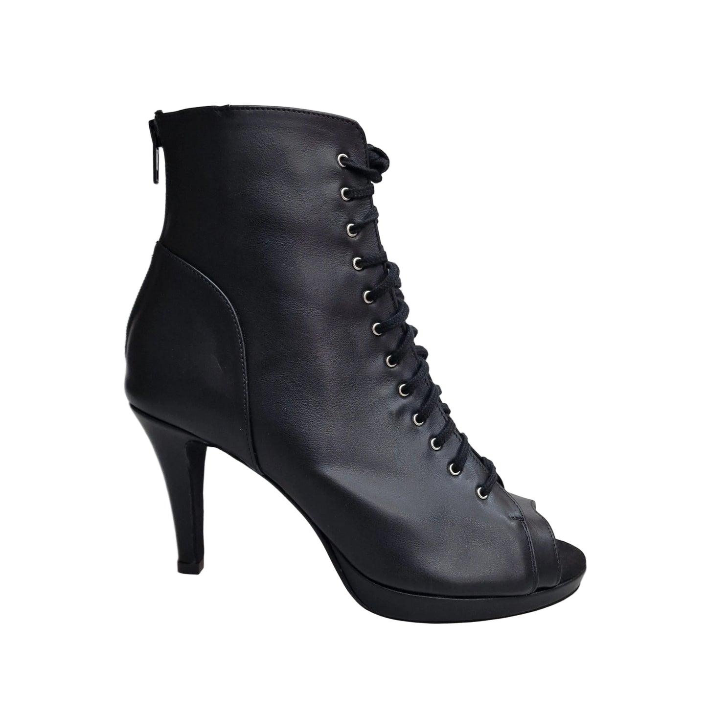 Scarpa da donna in camoscio nero con plateau e tacco a spillo, marca Wish Dance Shop, vista frontale