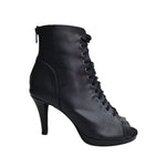 Carica immagine nella Galleria, Scarpa da donna in camoscio nero con plateau e tacco a spillo, marca Wish Dance Shop, vista frontale
