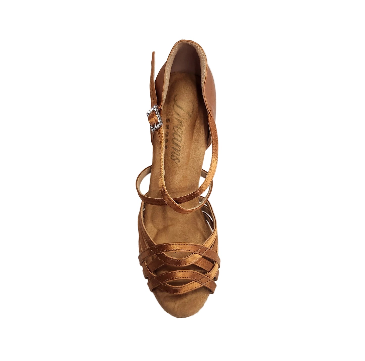 Onda QC Dreams SS Bronzo CE (BI-Flex) - Scarpa Da Donna in Raso Bronzo Tan con Cinturino incrociato sul collopiede e Fondo Extraflex Competition Tacco a Rocchetto