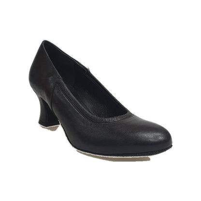 Scarpa Decoltè arricciata da Standard Pelle Nera 207V Wish Dance, vista frontale