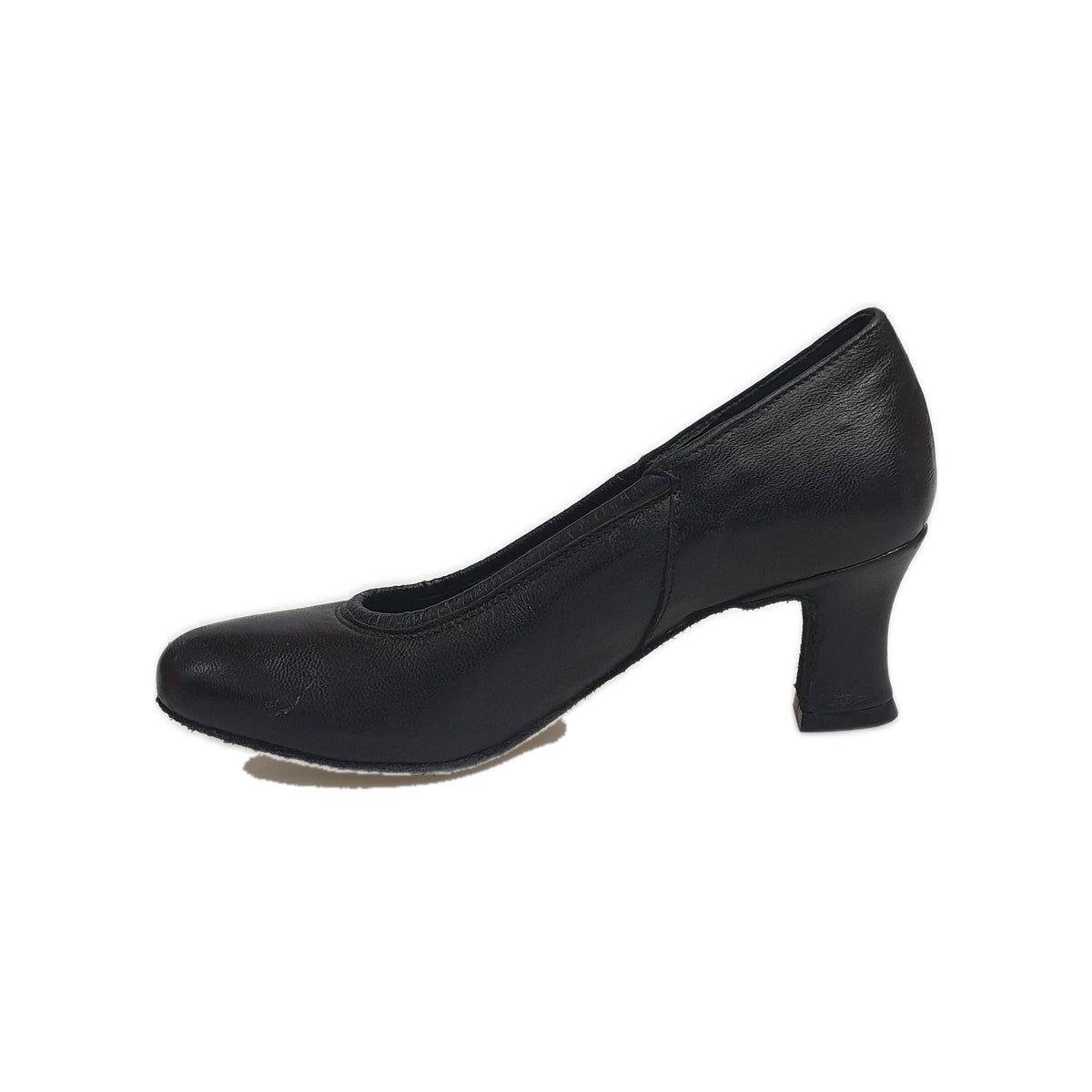 Scarpa Decoltè arricciata da Standard Pelle Nera 207V Wish Dance, dettaglio tacco