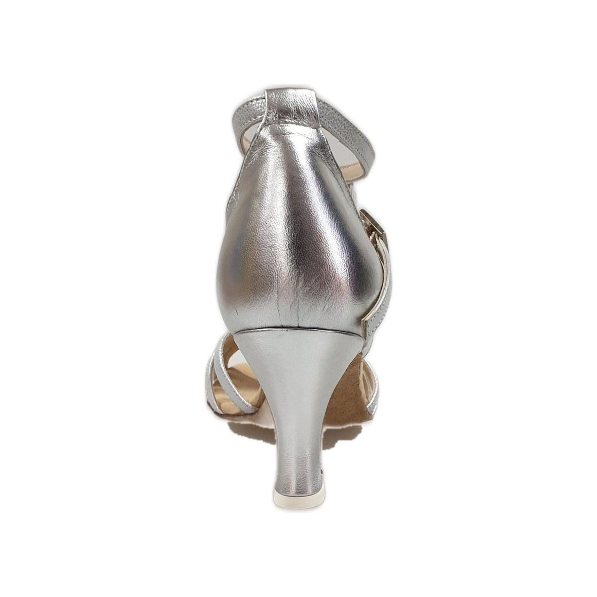 Scarpa con nodino in lamè argento 28QB, modello Outlet, dettagli lucidi e raffinati, ideale per occasioni eleganti.