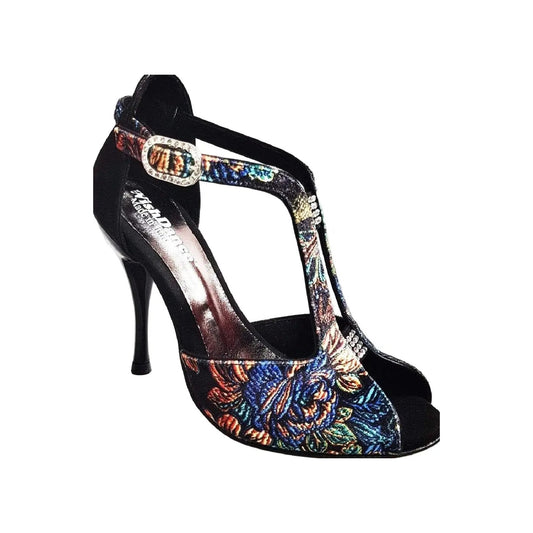 Sandalo da Donna in Velluto New Velvet Fascino Wish Dance, nero, vista laterale