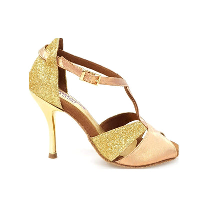 Sandalo da Donna in Glitter Oro e Lurex Tan Lidia Wish Dance, vista laterale