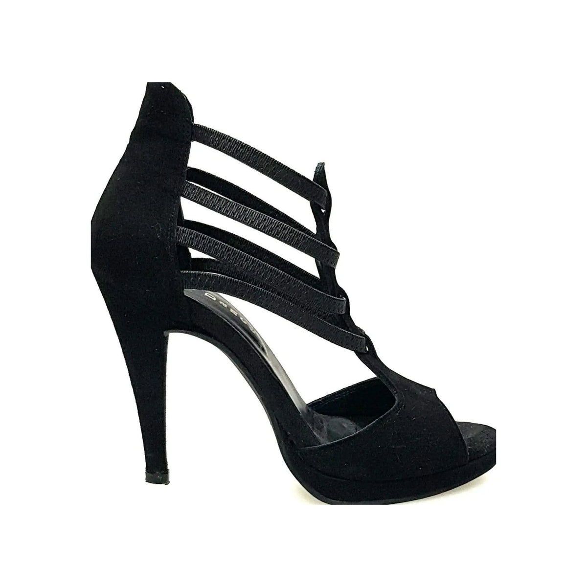 Sandalo donna Lilith Wish Dance Shop in camoscio nero con plateau, dettaglio elegante e comodo, vista frontale.