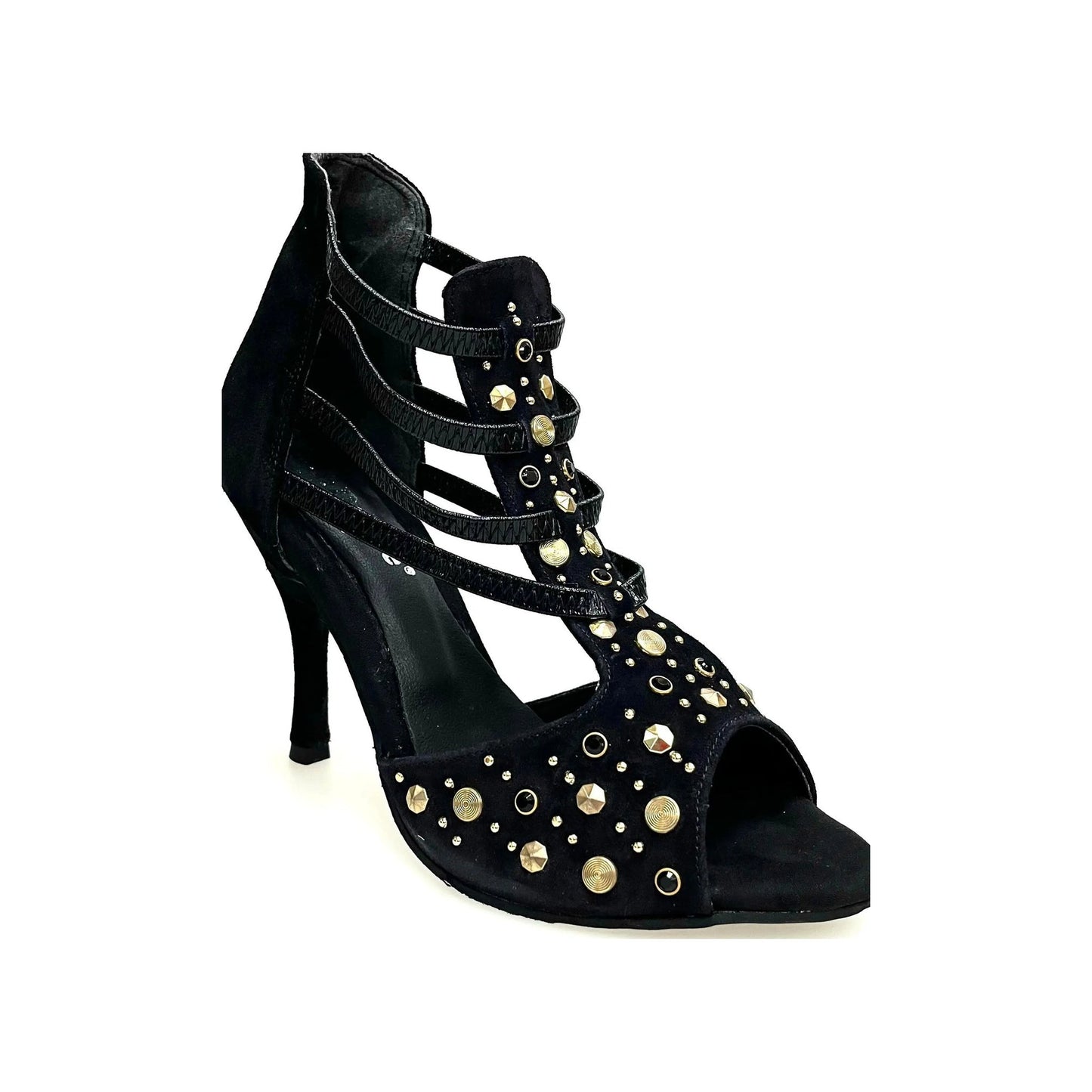 Sandalo da Donna in Camoscio Nero Swann Elizabeth Pirata Wish Dance, vista laterale