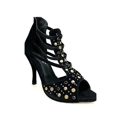 Sandalo da Donna in Camoscio Nero Swann Elizabeth Pirata Wish Dance, vista laterale