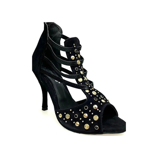 Sandalo da Donna in Camoscio Nero Swann Elizabeth Pirata Wish Dance, vista laterale
