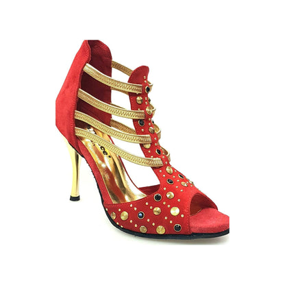 Sandalo da Donna in Camoscio Rosso Swann Elizabeth Pirata Wish Dance, vista laterale