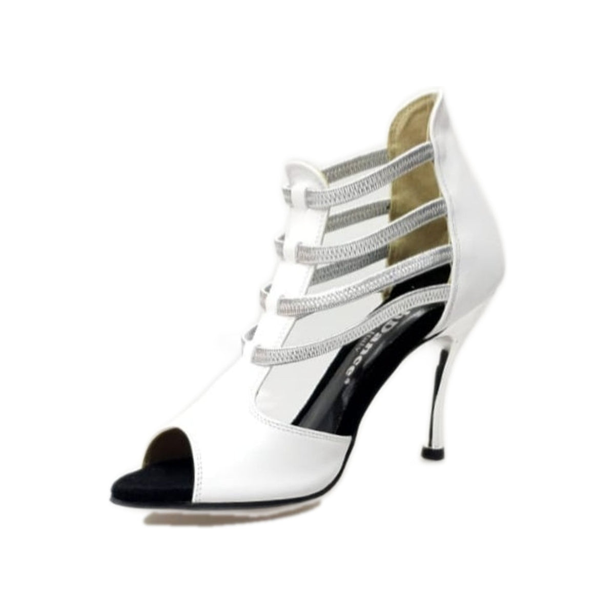 Sandalo da Donna in Pelle Bianca MILITE Silver Wish Dance, argento, dettaglio chiusura