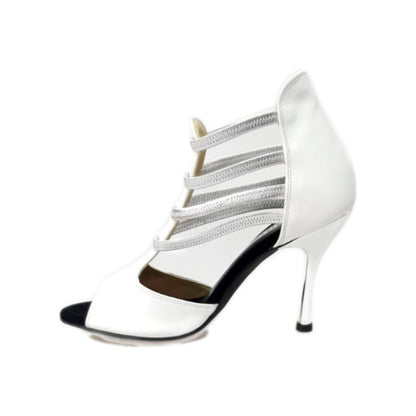 Sandalo da Donna in Pelle Bianca MILITE Silver Wish Dance, argento, vista indossata