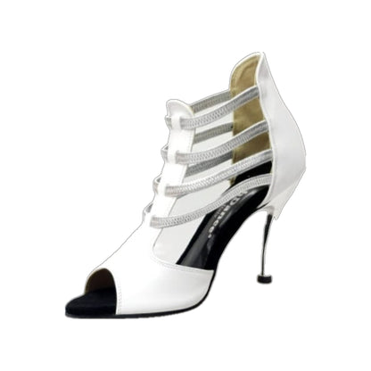 Sandalo da Donna in Pelle Bianca MILITE Silver Wish Dance, argento, vista posteriore