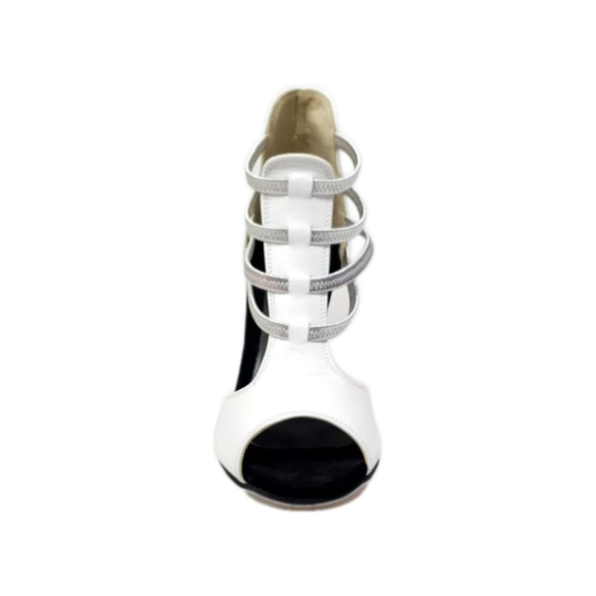 Sandalo da Donna in Pelle Bianca MILITE Silver Wish Dance, argento, dettaglio tacco