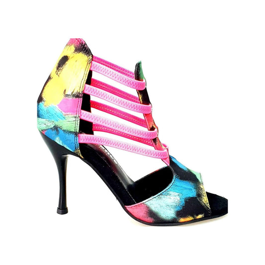 Sandalo da Donna in Tessuto Picasso Nero Iris Fantasy Fuchsia Wish Dance, vista laterale