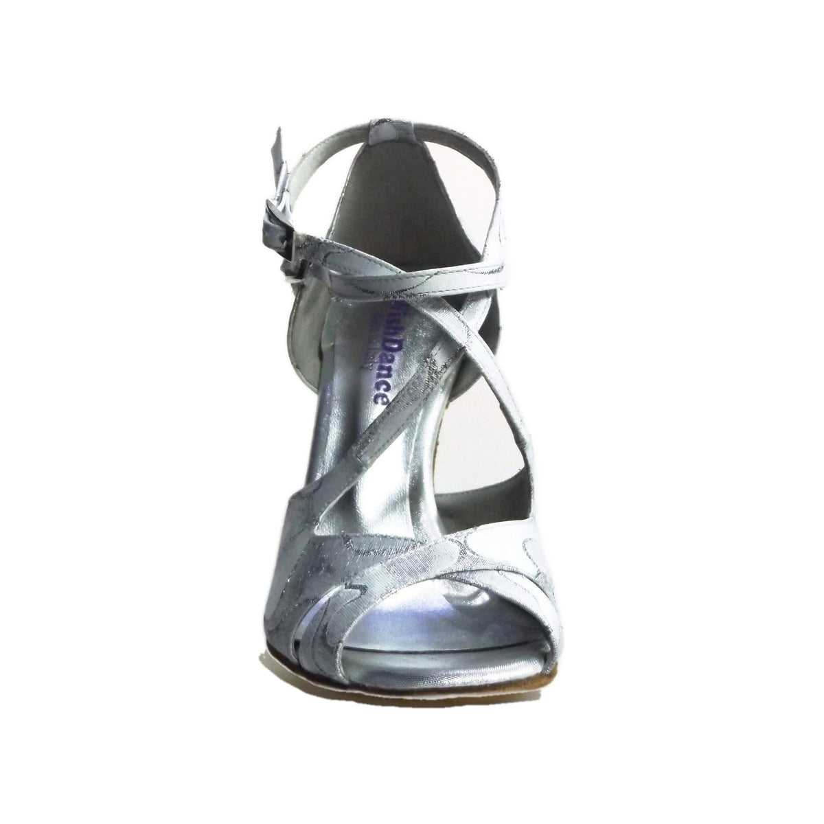 Scarpa Brenda White Cloud Wish Dance Shop in Robin argento con doppio cinturino alla caviglia e dettagli laminati argento