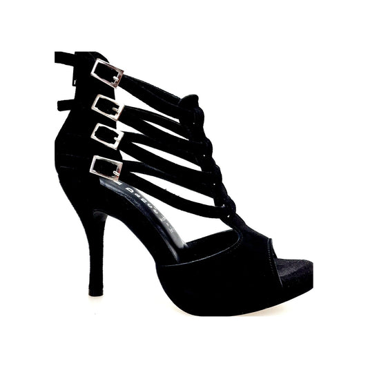 (779F) - Scarpa da Donna in Camoscio Nero Wish Dance, vista laterale