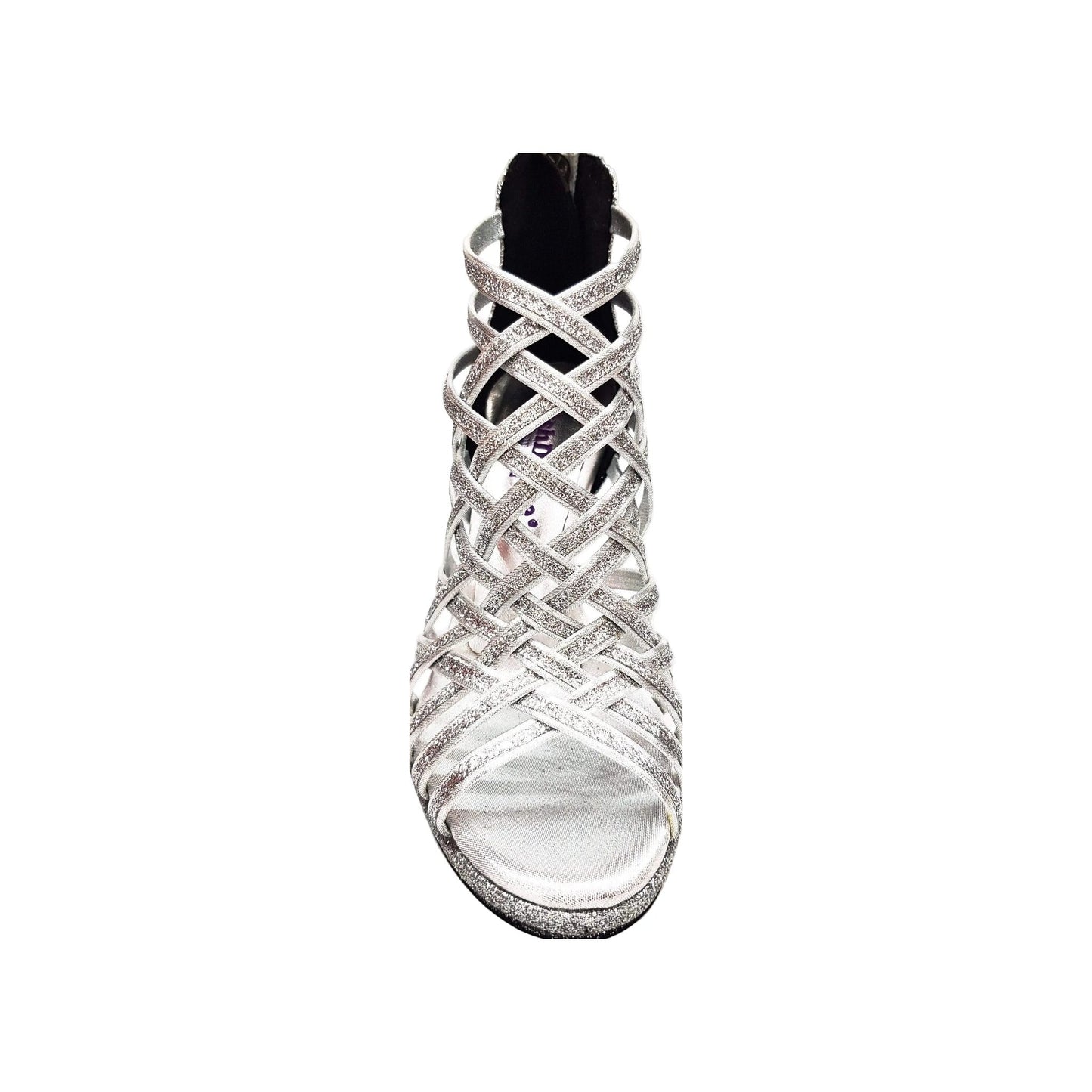 Scarpa da donna Wish Dance Shop INTRIGO 780 in glitter argento con tacco alto a spillo largo e plateau comodo.