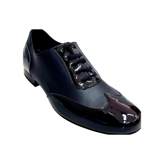 Scarpa da uomo Wish Dance Shop ARTHUR 870 LD Oxford in vernice nera e pelle nera con punta a coda di rondine