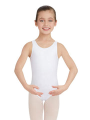 Load image into Gallery viewer, ODILE (RD) - Body Danza Classica da Bambina in Cotone Bielastico Modellante Canotta Bretella Larga
