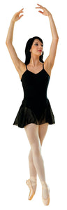 DAFNE (RD) - Body Danza Classica Spallina da Donna in Cotone Bielastico e Pettorina Antisudore