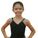 Load image into Gallery viewer, DESIRE RD/NA - Body Danza Classica da Bambina in Cotone Bielastico Modellante Bretellina sottile Traspirante con Pettorina interna antisudore
