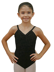 Carica immagine nella Galleria, DESIRE RD/NA - Body Danza Classica da Bambina in Cotone Bielastico Modellante Bretellina sottile Traspirante con Pettorina interna antisudore
