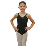 Load image into Gallery viewer, DESIRE RD/NA - Body Danza Classica da Bambina in Cotone Bielastico Modellante Bretellina sottile Traspirante con Pettorina interna antisudore
