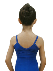 Carica immagine nella Galleria, DESIRE RD/NA - Body Danza Classica da Bambina in Cotone Bielastico Modellante Bretellina sottile Traspirante con Pettorina interna antisudore
