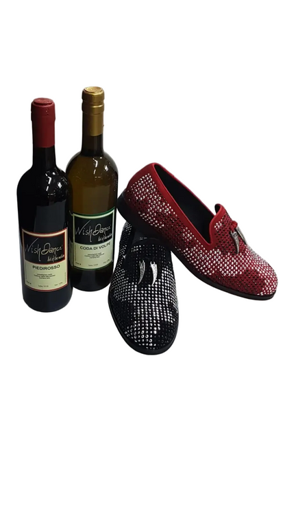 Lion Black Silver (800PJ) - Mocassino da Uomo in Camoscio Nero con Miniborchie Nere/Argento e Zanne Argento