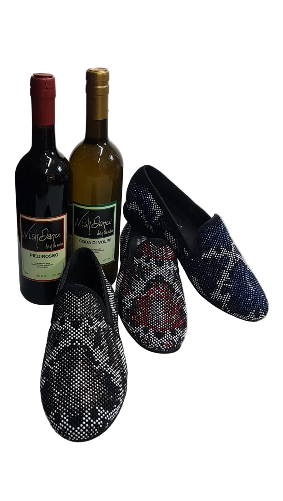 Mocassino da uomo Wishdance Viper Blue in camoscio blu con dettagli Swarovski blu, bianco e nero, su suola micro.