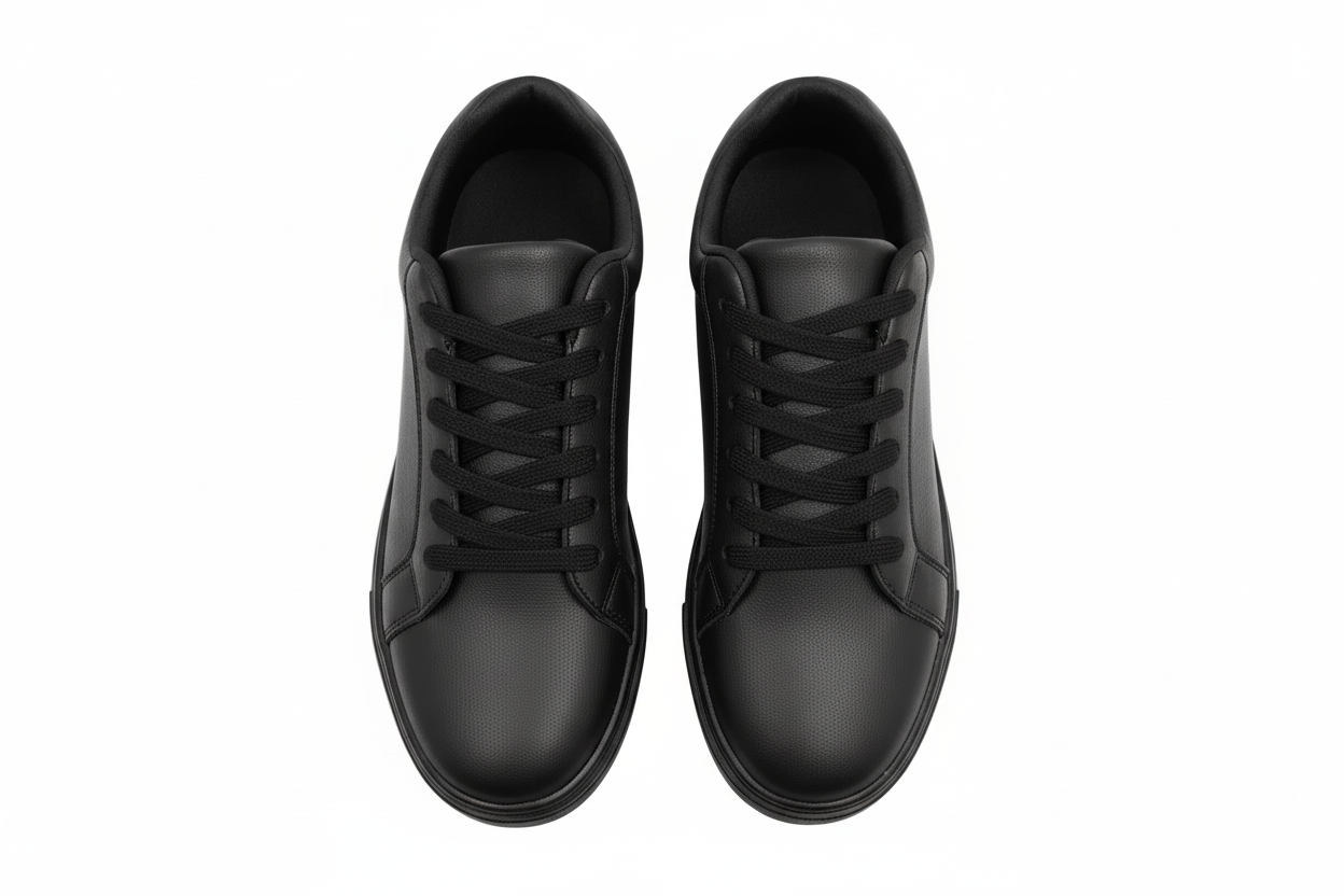 Sneaker ecopelle nera Suprema Black Red Vortex (FCE) con suola in gomma e caucciù, dettagli rossi, comfort e flessibilità.