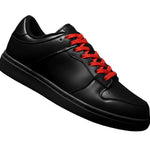 Load image into Gallery viewer, LOKI (L0702FCE) - Sneaker in Ecopelle Nera Vegan Suola Nera in Gommina e Resina Tecnica Cerchi Rossi
