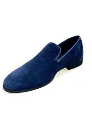 Carica immagine nella Galleria, Joy Night Blu (800PJ) - Mocassino da Uomo in Camoscio Blu Notte Foderato in Vera Pelle Italiana sottopiede ortopedico confort
