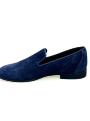 Carica immagine nella Galleria, Joy Night Blu (800PJ) - Mocassino da Uomo in Camoscio Blu Notte Foderato in Vera Pelle Italiana sottopiede ortopedico confort
