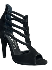 Load image into Gallery viewer, Lilith (460) - Sandalo da Donna in Camoscio Nero con Tacco alto a Spillo Largo