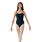 Load image into Gallery viewer, MEDORA (RD/NA/B/S) - Body Danza Classica da donna in Cottonlycra Bielastica nera spalline singole Sottili con microfibra con Pettorina antisudore sul petto
