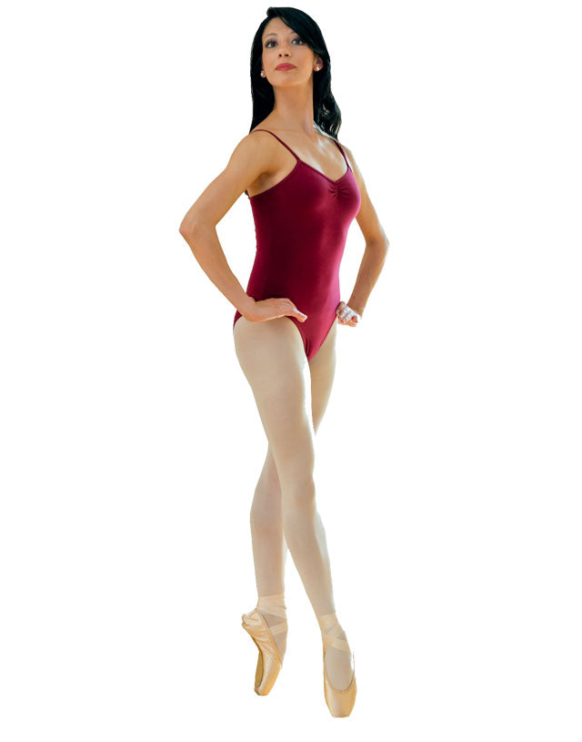 Body danza classica MEDORA Wish Dance Shop in cotoneLycra nera, spalline sottili, microfibra e pettorina antisudore sul petto